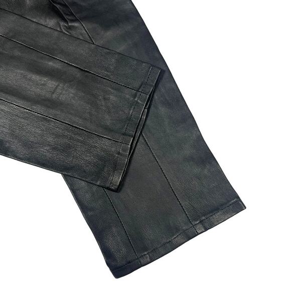 LPA Leather Pant 597 Revolve Cropped Pants High Rise Waist Black Women's Large - Picture 6 of 13